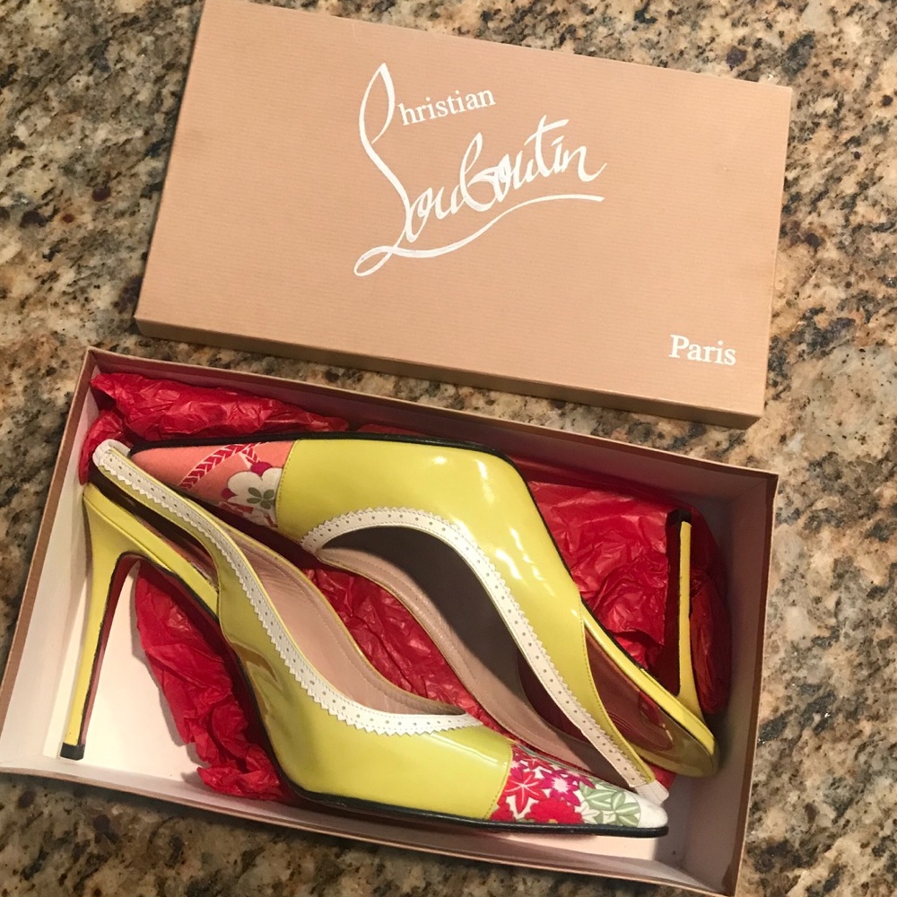 Christian Louboutin PTNT Leather + Fabric Heels